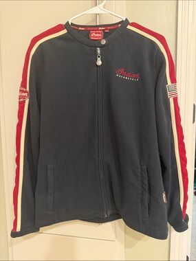 Indian Motorcycle Women's Embroidered Navy Zip Sweatshirt